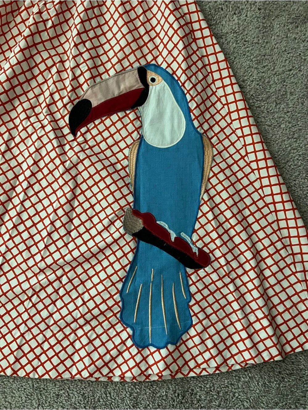 GUC Rare Farm Rio Red White Toucan Maxi Skirt - Picture 2 of 11